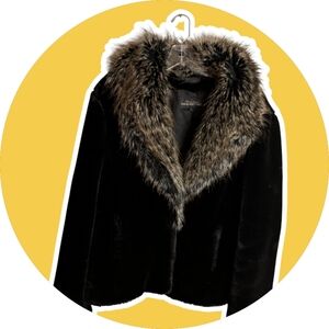 Vintage Donna slayer's fabulous furs blank with fuzzy collar size large